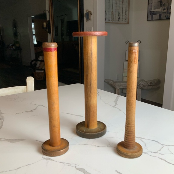 Source Unknown Other - Vintage Wooden Spools Set of 3